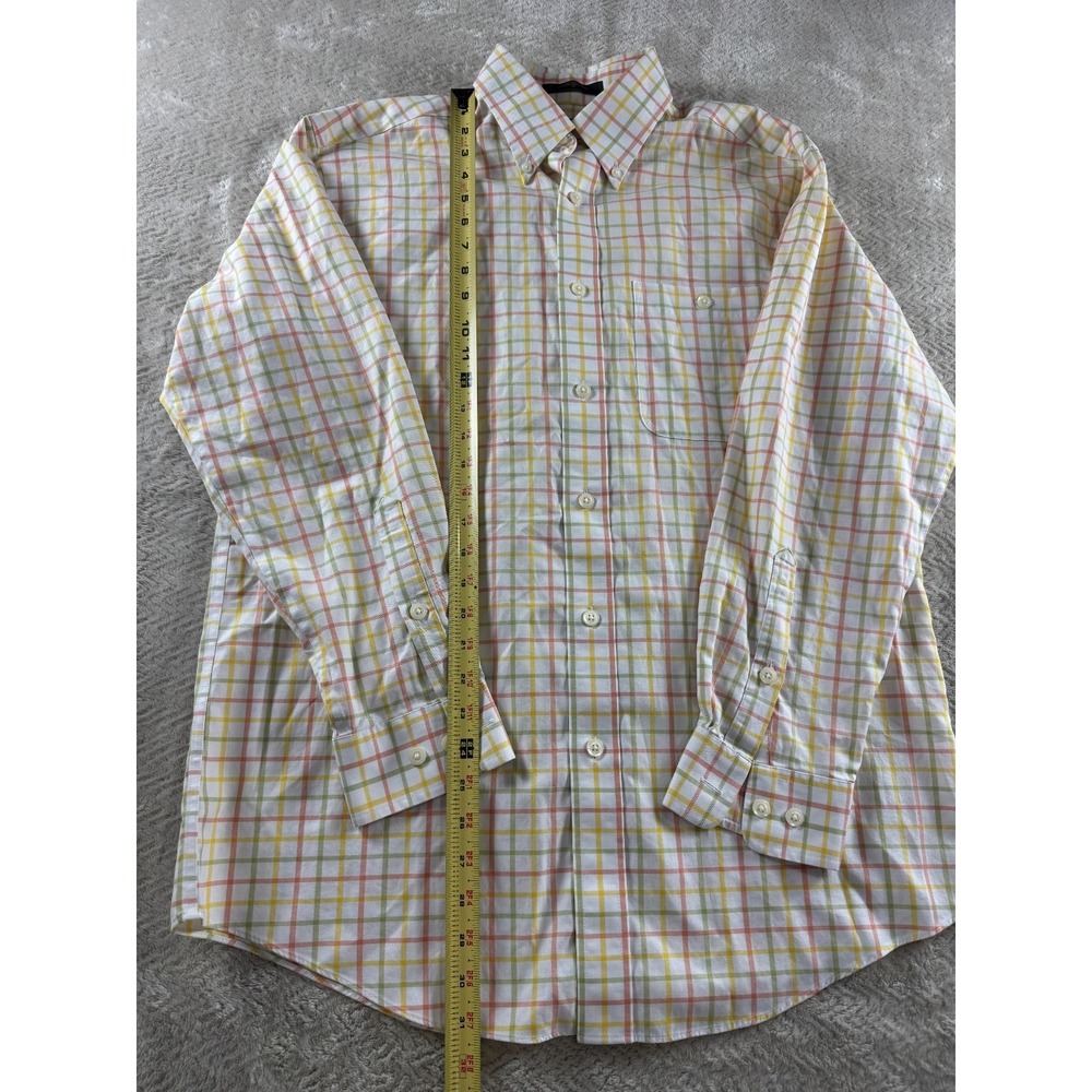 Orvis Mens M White Tattersall Check Cotton Pocket Long Sleeve Preppy - Picture 8 of 8